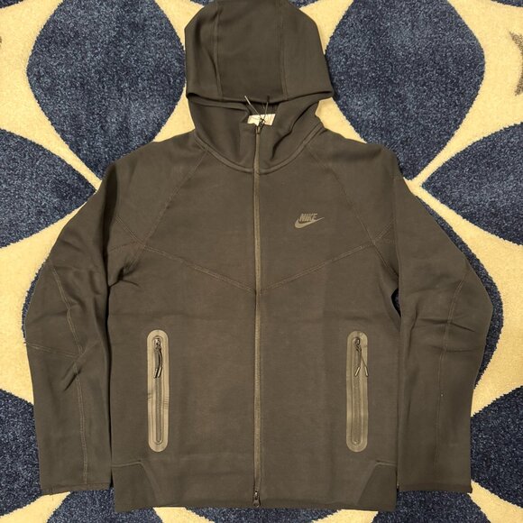 Nike Sportswear Tech Fleece Full-Zip Hoodie & Joggers Set Black Mens M or Large - Picture 2 of 7